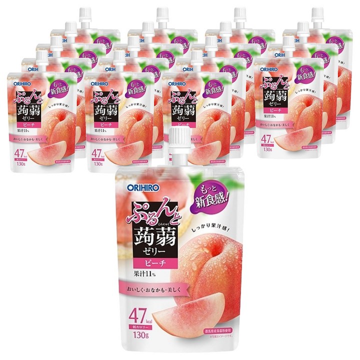 오리히로 푸룬또 곤약젤리 복숭아맛, 130g, 16개