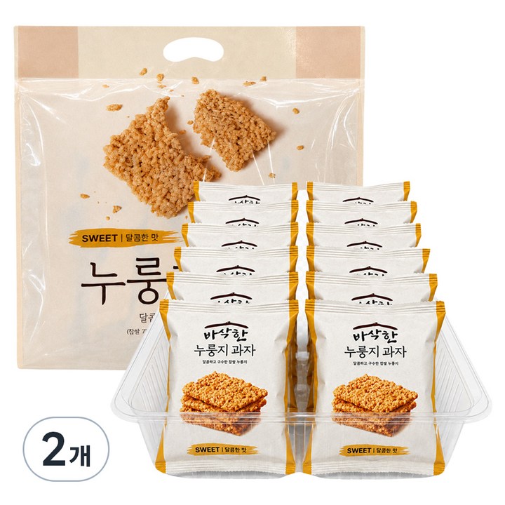바삭한 누룽지 과자 달콤한맛, 438g, 2개