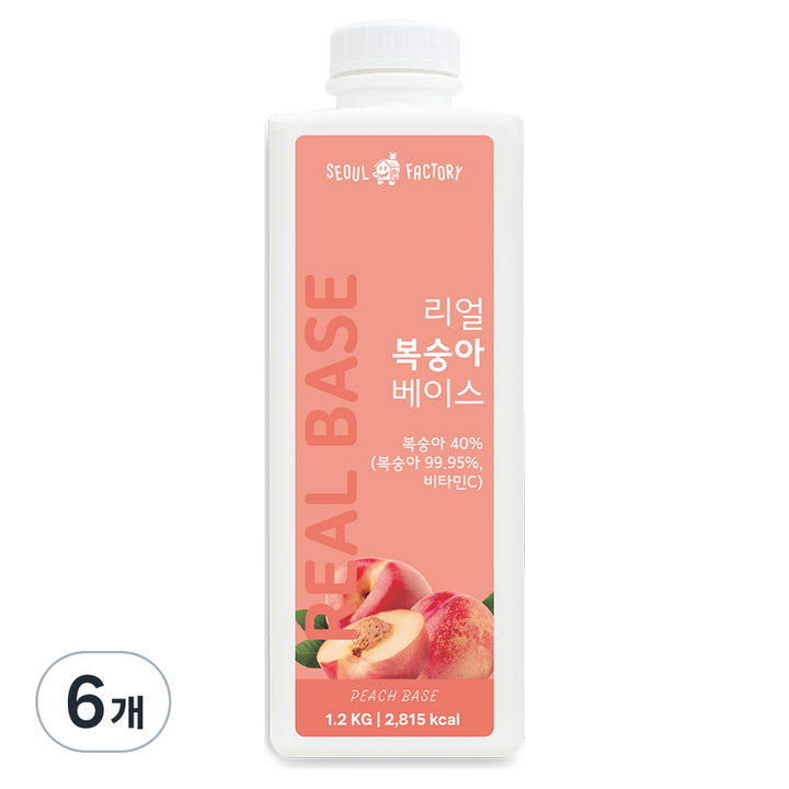 서울팩토리 리얼 복숭아 베이스, 1.2kg, 6개