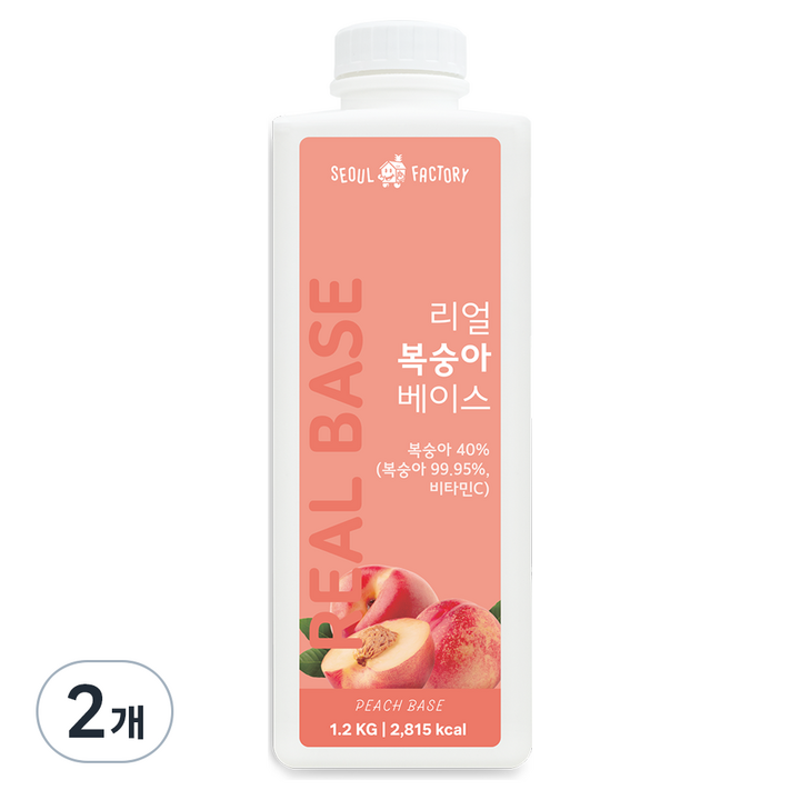 서울팩토리 리얼 복숭아 베이스, 1.2kg, 2개