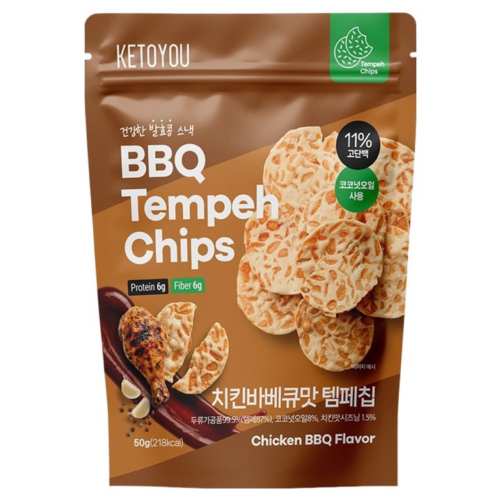 키토유 템페칩 치킨바베큐맛, 1개, 50g