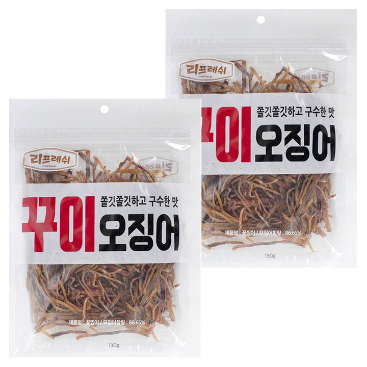 리프레쉬 꽃보다오징어 꾸이 오징어, 130g, 2개
