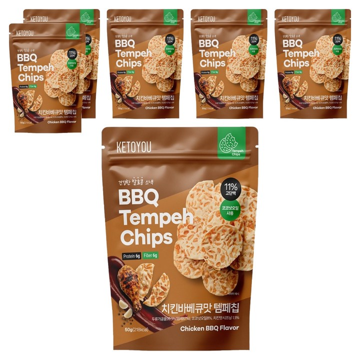 키토유 템페칩 치킨바베큐맛, 6개, 50g