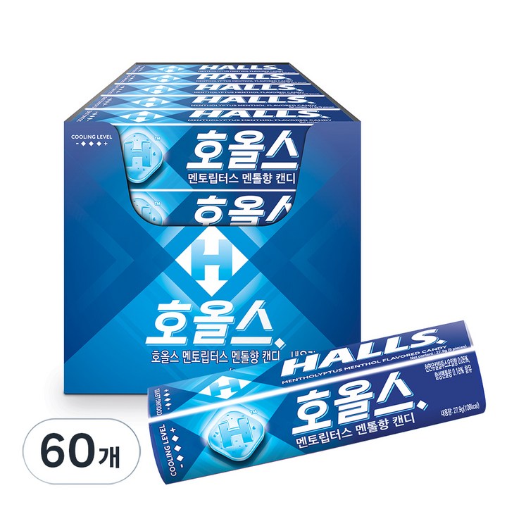 호올스 멘토립터스 멘톨향 캔디, 60개, 27.9g