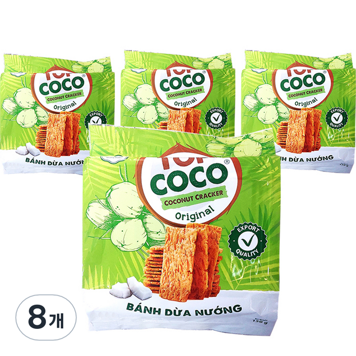 탑코코 코코넛 오리지널 크래커 10p, 150g, 8개