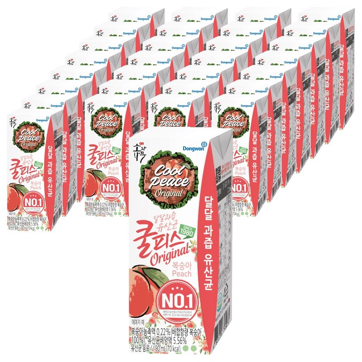 소와나무 동원 쿨피스 복숭아, 190ml, 60개