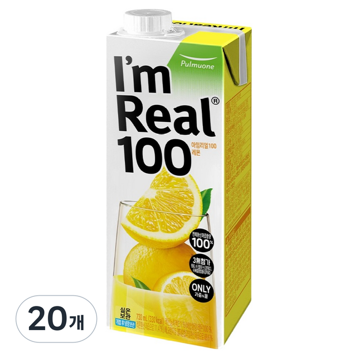 아임리얼 100 레몬, 20개, 730ml