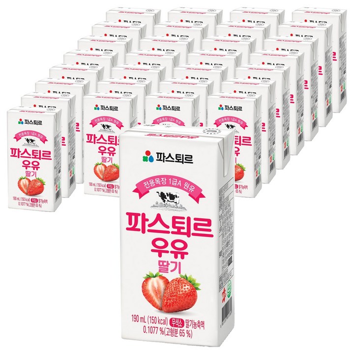 파스퇴르 딸기우유, 190ml, 144개