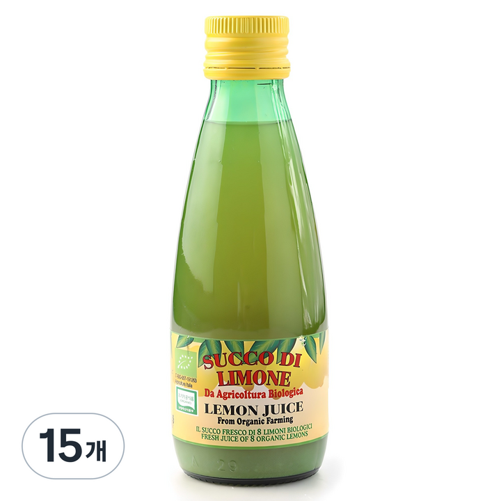 유로푸드 유기농 레몬주스, 250ml, 15개