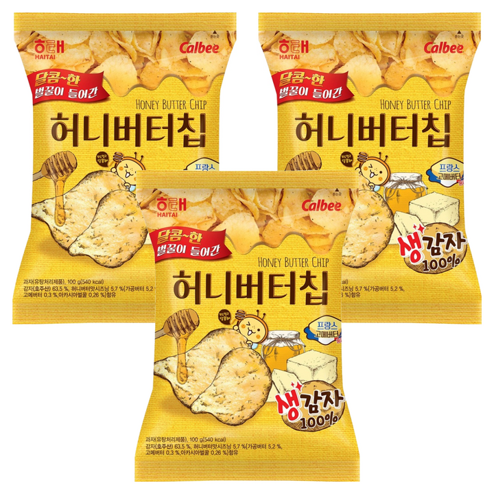 해태제과 허니버터칩, 100g, 3개