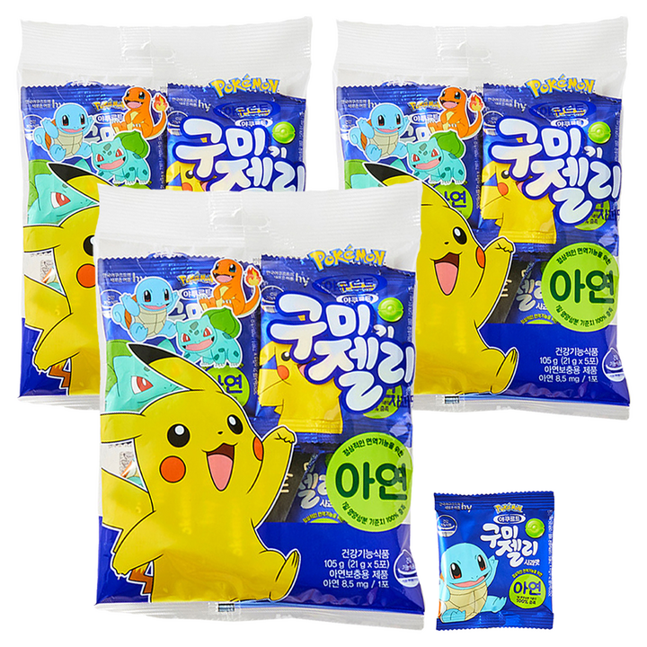 에치와이 브이푸드 구미젤리 사과맛 5p, 105g, 3개