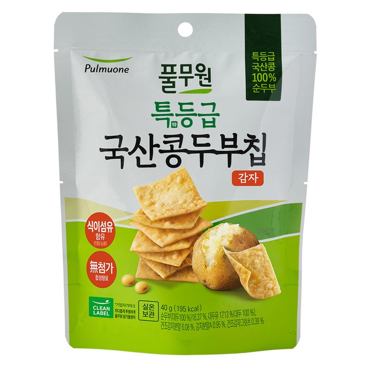 풀무원 특등급 콩 두부칩 감자, 40g, 1개