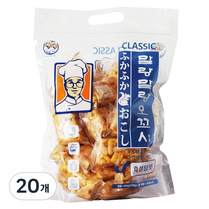 쌀쿠키 말랑말랑 오꼬시 흑설탕맛, 20개, 400g