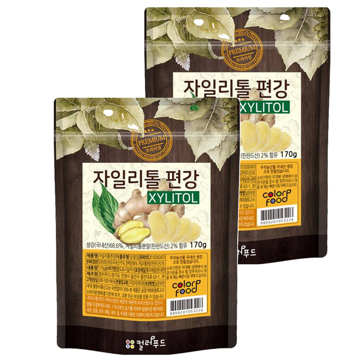 colorfood 자일리톨 편강, 2개, 170g