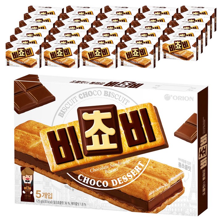 오리온 비쵸비 비스켓, 125g, 40개