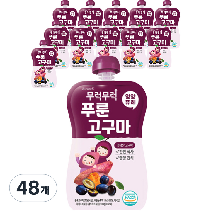 이유케어스 무럭무럭 과일퓨레, 푸룬고구마, 48개, 100g