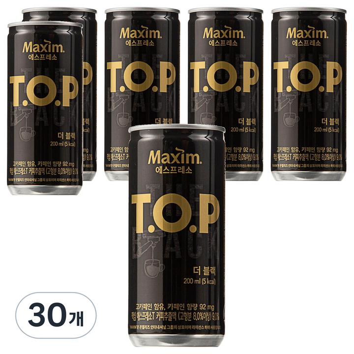 티오피 맥심 더 블랙 커피, 200ml, 30개