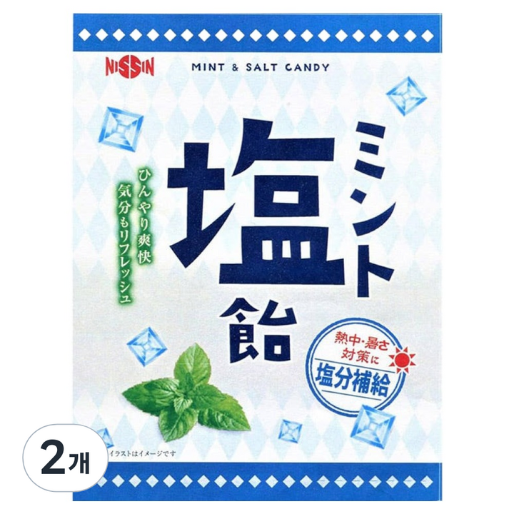 니씬 민트 소금 사탕, 77g, 2개