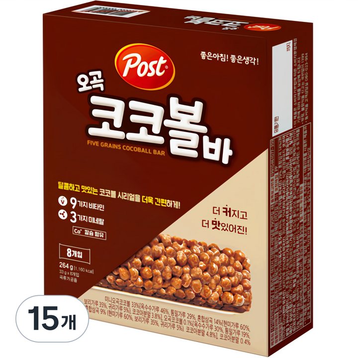 포스트 오곡 코코볼바, 264g, 15개