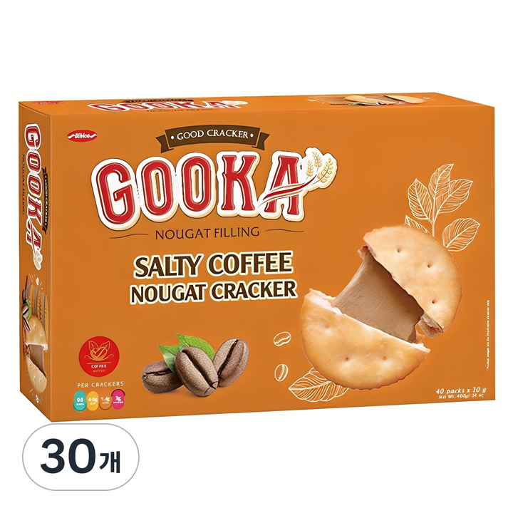 비비카 구카 솔티 커피 누가 크래커, 400g, 30개