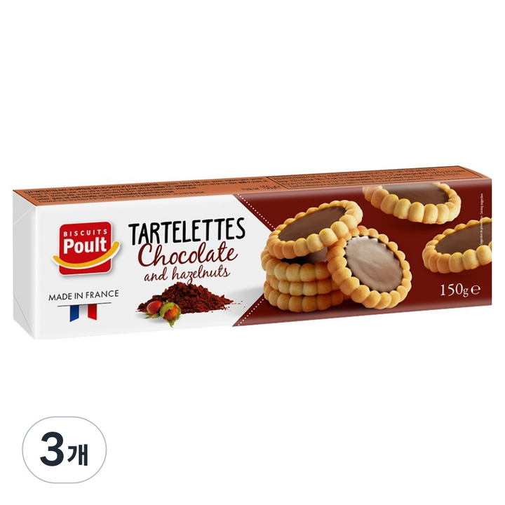 폴트 초콜릿 헤이즐넛 타르트, 150g, 3개