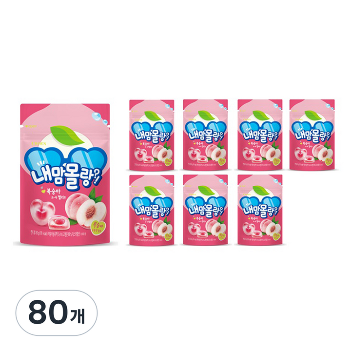 크라운 내맘몰랑쏘옥 젤리 복숭아맛, 80개