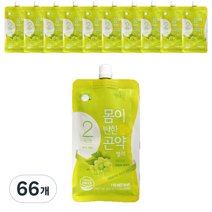 자담선 몸이반한 곤약젤리 청포도, 110ml, 66개