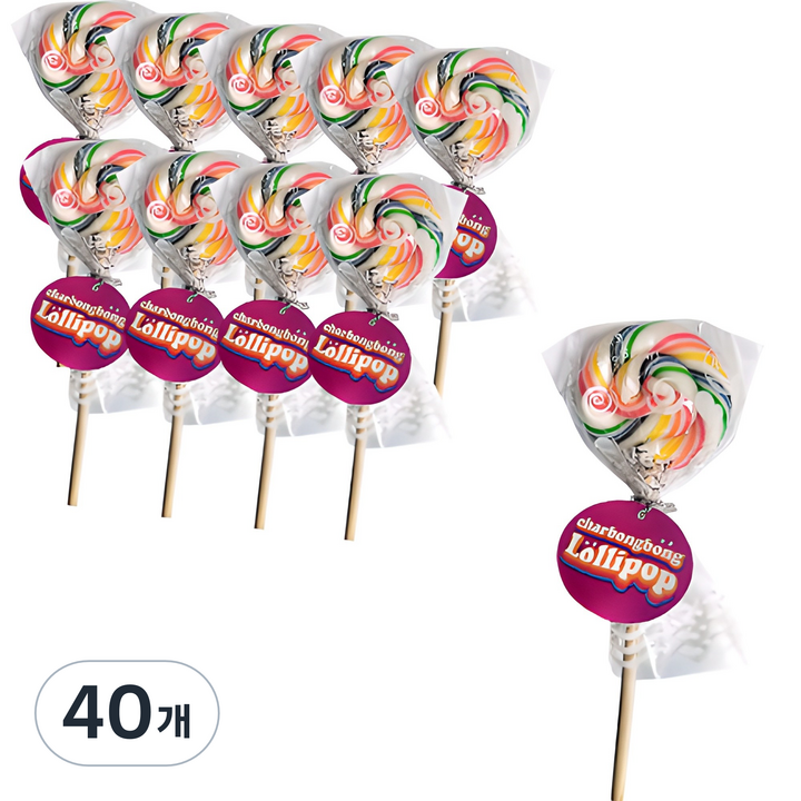 샤르봉봉 사과맛 오로라 롤리팝, 40개, 25g