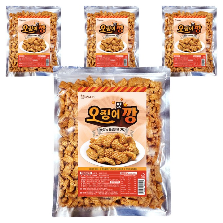 해야미 매콤 달콤 오징어 맛깡, 400g, 4개