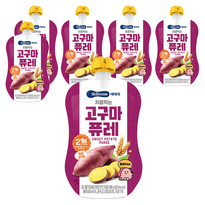 베베쿡 처음먹는 퓨레, 고구마, 80g, 6개