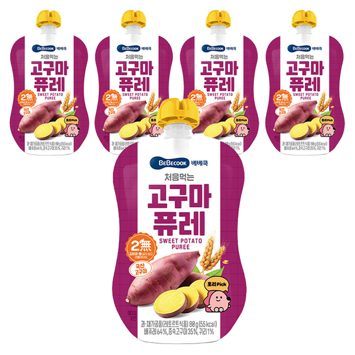 베베쿡 처음먹는 퓨레, 고구마, 80g, 5개