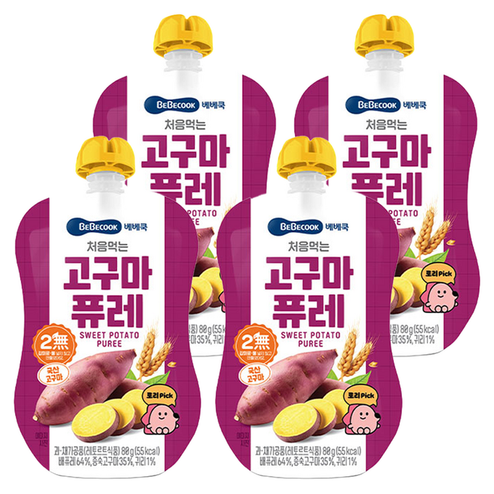 베베쿡 처음먹는 퓨레, 고구마, 80g, 4개