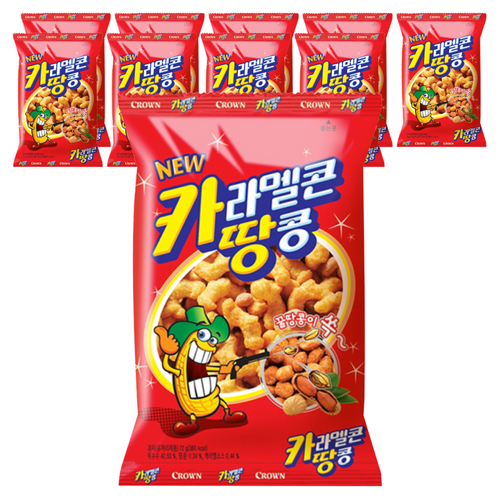 크라운 카라멜콘 땅콩, 72g, 10개