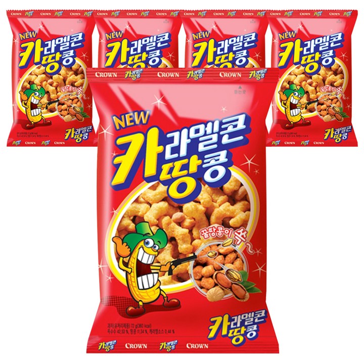 크라운 카라멜콘 땅콩, 72g, 5개