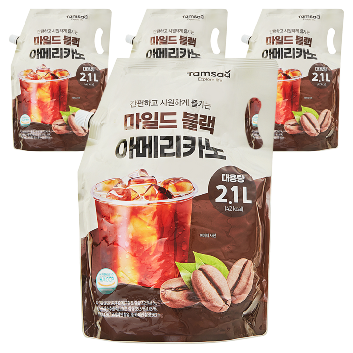 탐사 마일드 블랙 아메리카노, 2.1L, 4개