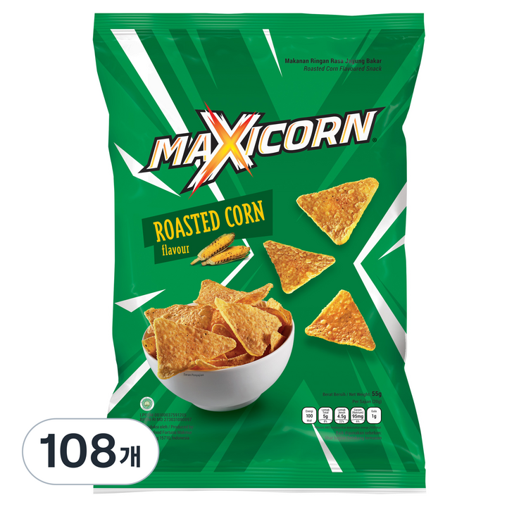 인도푸드 맥시콘 구운 옥수수맛, 108개, 55g