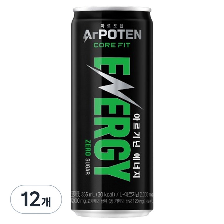 아르포텐 대상웰라이프 코어핏 에너지 드링크, 355ml, 12개