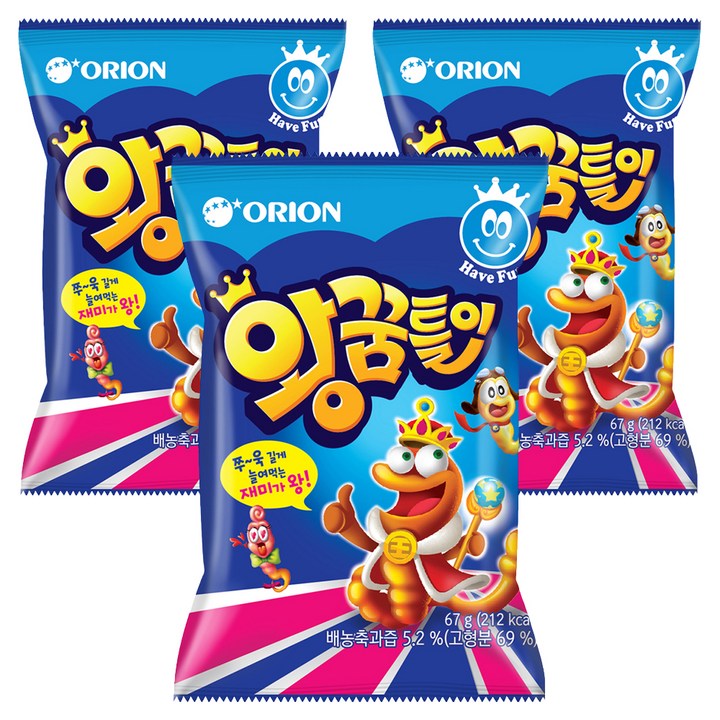 오리온 왕꿈틀이 젤리, 67g, 3개