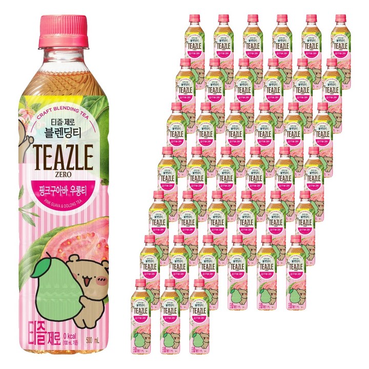 티즐 제로 핑크구아바 우롱티, 40개, 500ml