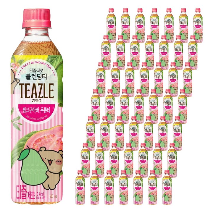 티즐 제로 핑크구아바 우롱티, 60개, 500ml