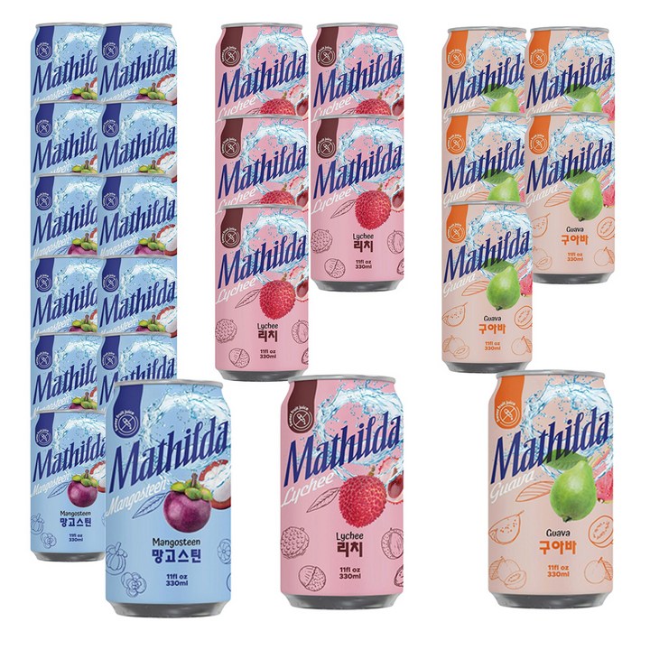 Mathilda 열대과일주스 3종, 24개, 330ml