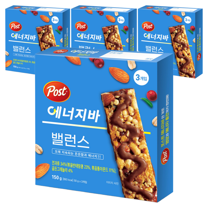 포스트 에너지바 밸런스 3p, 150g, 4개