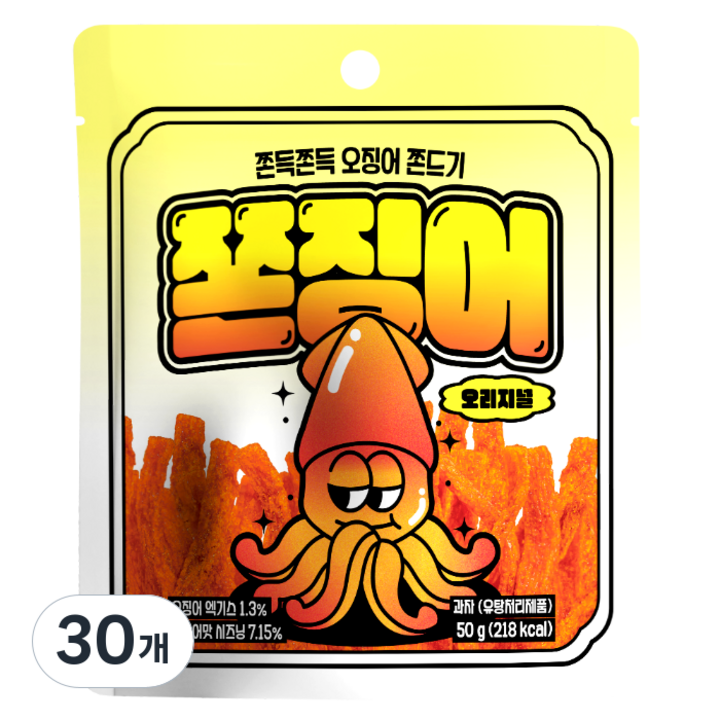 쫀슐랭 쫀징어 과자 오리지널, 50g, 30개