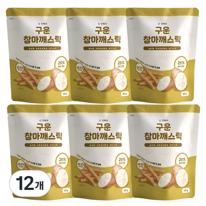 천해무 구운참마깨스틱, 60g, 12개