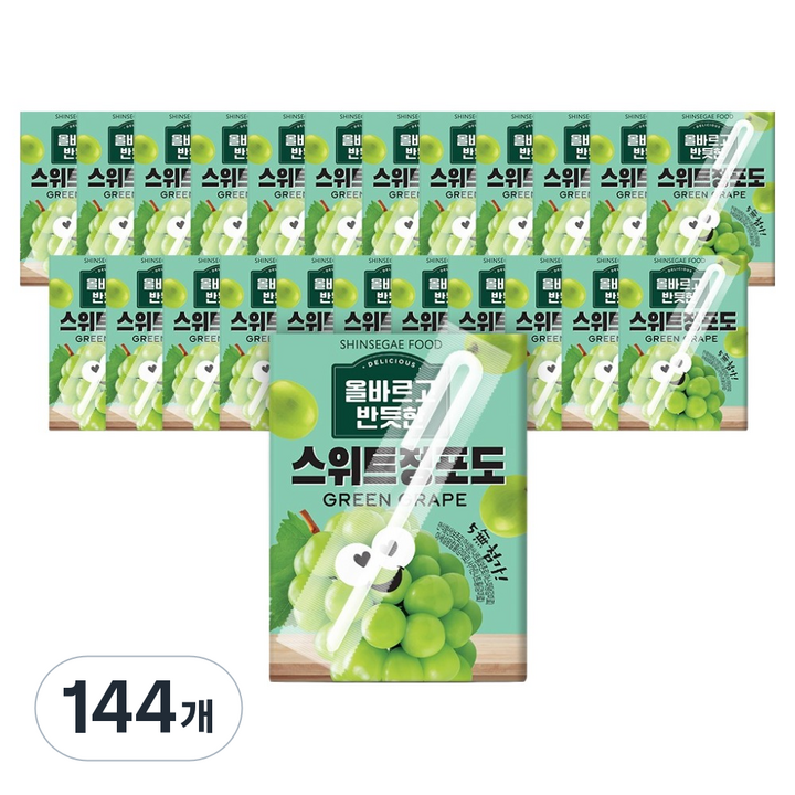 신세계푸드 올바르고 반듯한 스위트 청포도 음료, 120ml, 144개