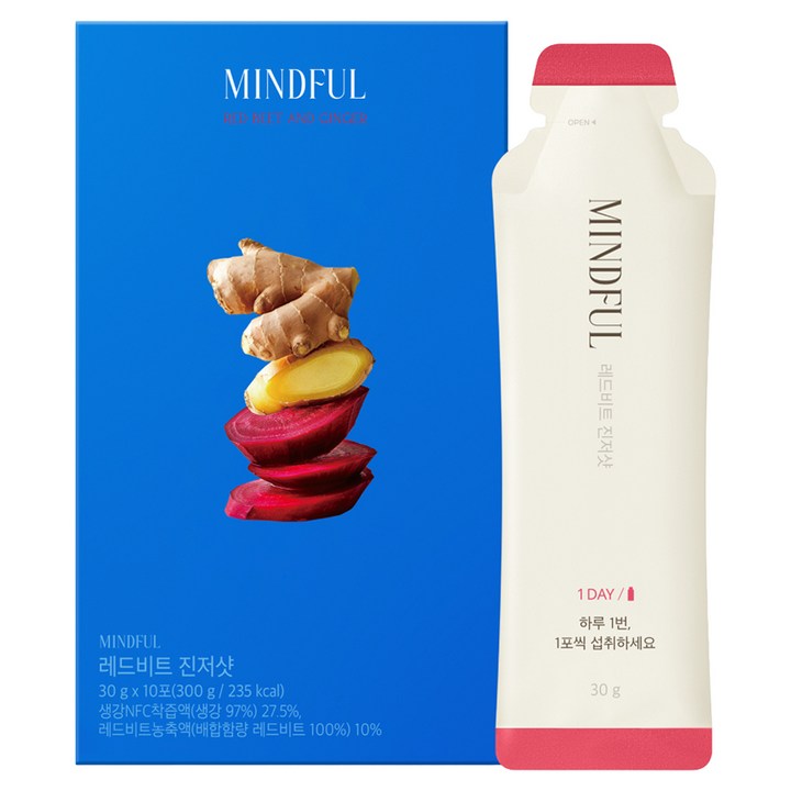 푸드올로지 마인드풀 레드비트 진저샷, 300g, 1개