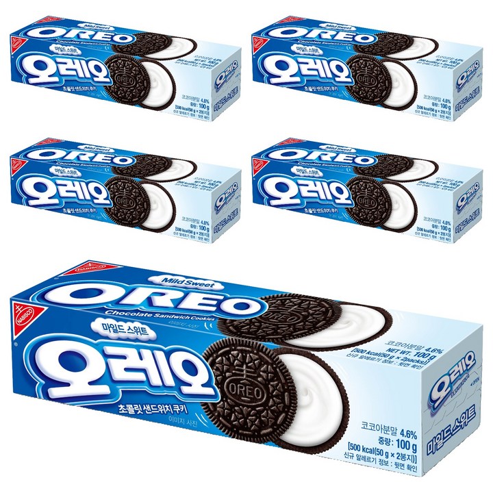 동서 오레오 마일드스위트, 100g, 5개
