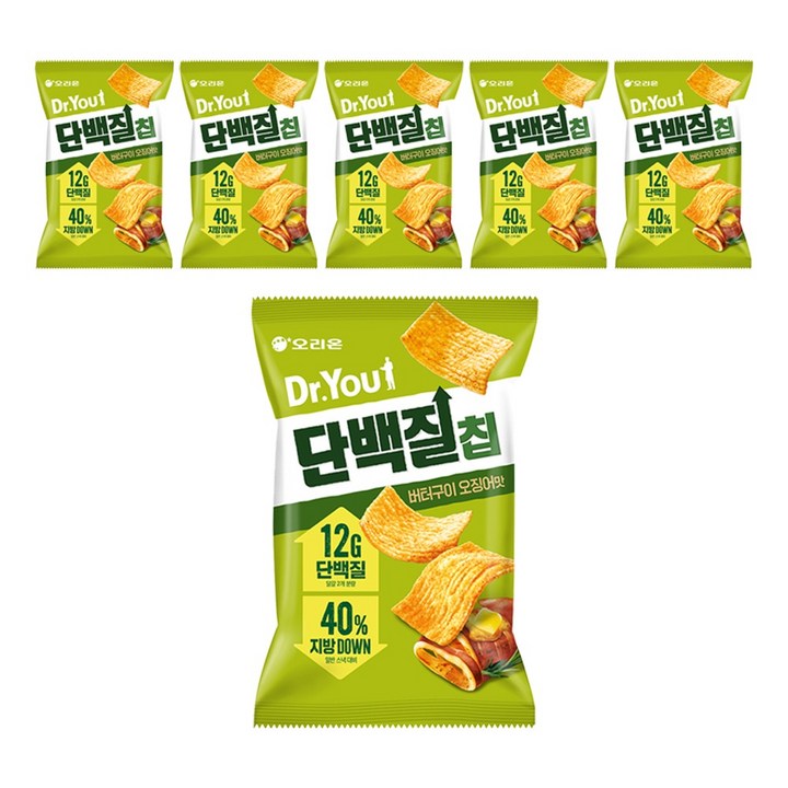 닥터유 단백질칩 버터구이 오징어맛, 60g, 6개