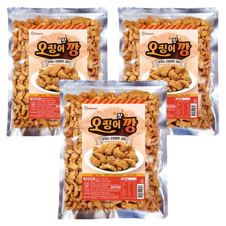 해야미 매콤 달콤 오징어 맛깡, 400g, 3개