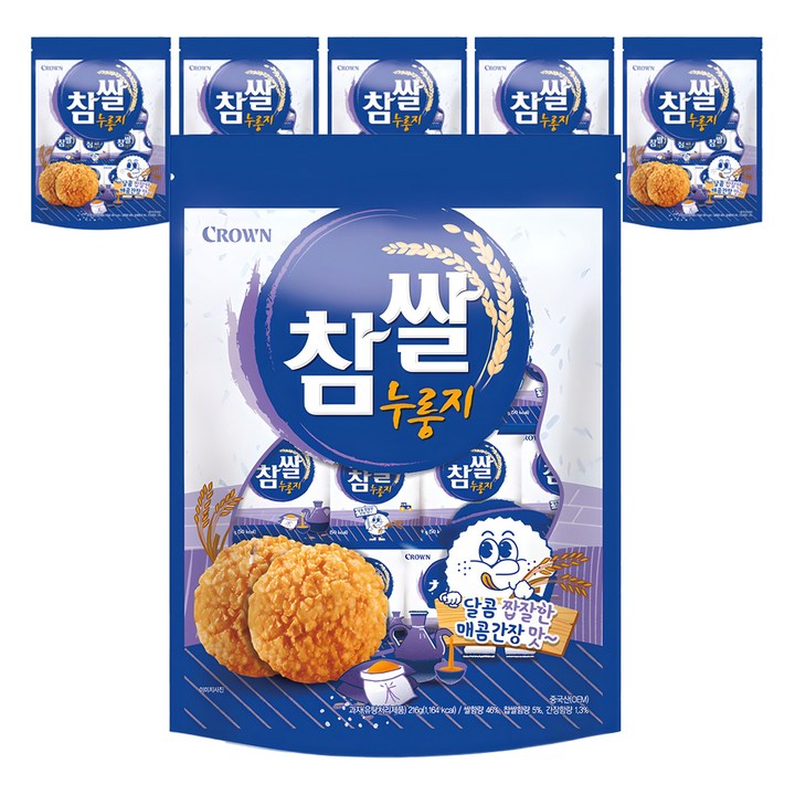 크라운 참쌀 누룽지, 216g, 6개